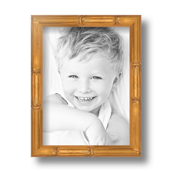 ArtToFrames 6x8 Inch Gold Bamboo Picture Frame, This Multi Wood Poster Frame is Great for Your Art or Photos, Comes with Regular Glass (4875)