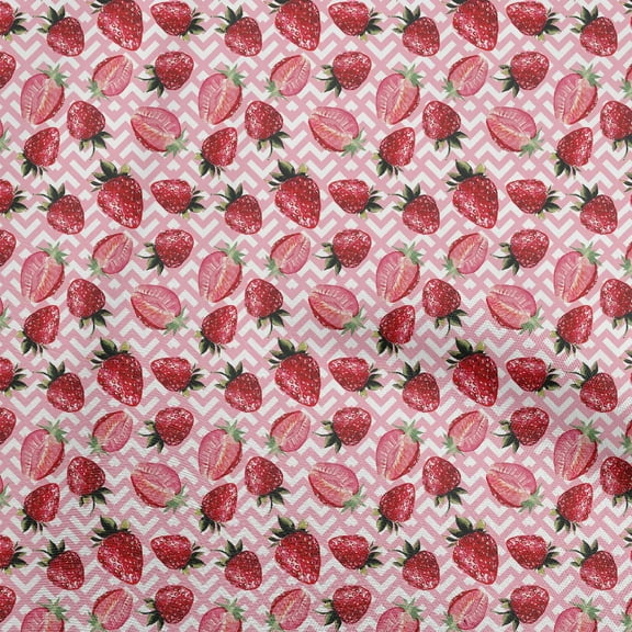 oneOone Silk Tabby Light Pink Fabric Fruits Dress Material Fabric Print Fabric By The Yard 42 Inch Wide