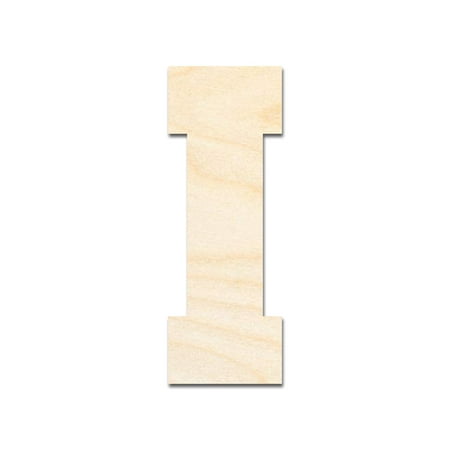 Unfinished Wood Varsity Team Font - I Shape | DIY Craft Cutout 4" / 1/2"