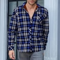 thumbnail image 2 of AnuYalue Big and Tall Flannel Shirts for Men Fleece Lined Plaid Shirt Lightweight Lapel Tshir with Pocket Fashion Long Sleeve Tops, 2 of 3