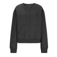 thumbnail image 5 of JGGSPWM Womens Full Zip Up Cardigan Lightweight Comfort Casual Solid Color Long Sleeve Sweatshirt Coat with Pocket Gray XL, 5 of 6