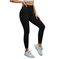 thumbnail image 4 of INSPIRE CHIC Women's High Waisted Leggings Tummy Control Cycling Running Workout Pants S Black, 4 of 5