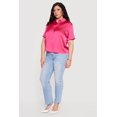 thumbnail image 3 of Women's Plus Size Satin Button Front Collared Shirt, 3 of 4