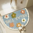 thumbnail image 4 of Btomtd 15.74' x 23.62' Semicircle Bath Rug Floor Mat Thickened Toilet Cover Secure Base Restroom Carpet Absorbent Layer, Blue, 4 of 6