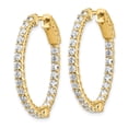 thumbnail image 2 of Real 14kt Yellow Gold Diamond Oval Hoop With Safety Clasp Earrings; for Adults and Teens; for Women and Men, 2 of 3