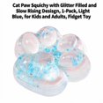 thumbnail image 2 of Cat Paw Squishy with Glitter Filled and Slow Rising Design, 1-Pack, Light Blue, for Kids and Adults, Squeeze Toy, 2 of 3