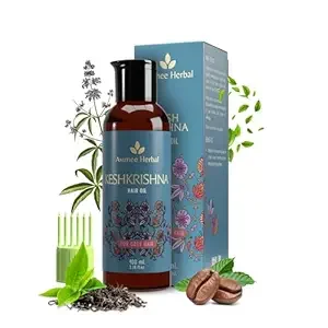 Avimee Herbal Huile Capillaire Keshkrishna / avec Indigo, Amla, Feuille Bouclée et Huile de Henné / Sans Huile Minérale / 100 ml