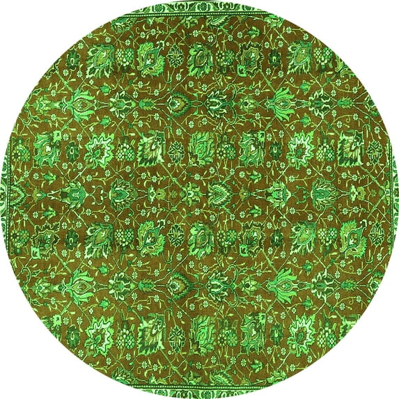 Ahgly Company Indoor Round Persian Green Traditional Area Rugs, 6' Round