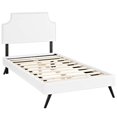 thumbnail image 4 of Modway Laura Twin Leatherette Platform Bed with Round Splayed Legs, Multiple Colors, 4 of 8