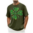 thumbnail image 5 of lcziwo St. Patrick's Day T-shirts for Men Shamrock Print Short Sleeve Crewneck Tees Lucky Green Clover Graphic Tees 2025 Summer Casual Tee Tops Weekly Sale,Green,XL, 5 of 6