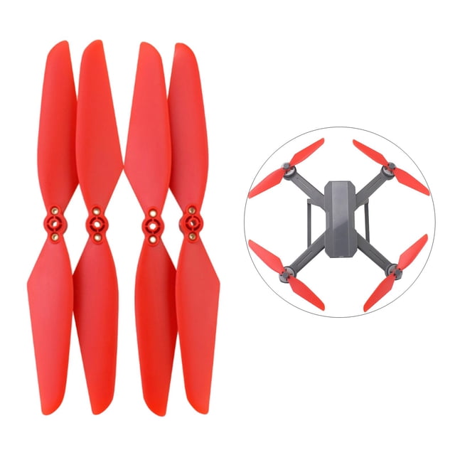 Paquete de 4 accesorios de hélices plegables de plástico de liberación rápida livianos RC de 2 hojas para B20 Bugs 20 accesorio de cuadricópte rojo Yotijar hélice