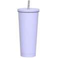 thumbnail image 2 of Vaso estrecho de acero inoxidable con tapa y pajita, 750 ml, reutilizable, vaso de agua aislado al vacío, taza de viaje de doble pared con pajita para café, té, bebidas Xemadio LKX-1068-4, 2 of 8