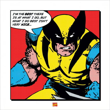 The Wolverine - Marvel Comics Pop-Art Poster / Art Print (Quote: I'm The Best There Is...) (Size: 16