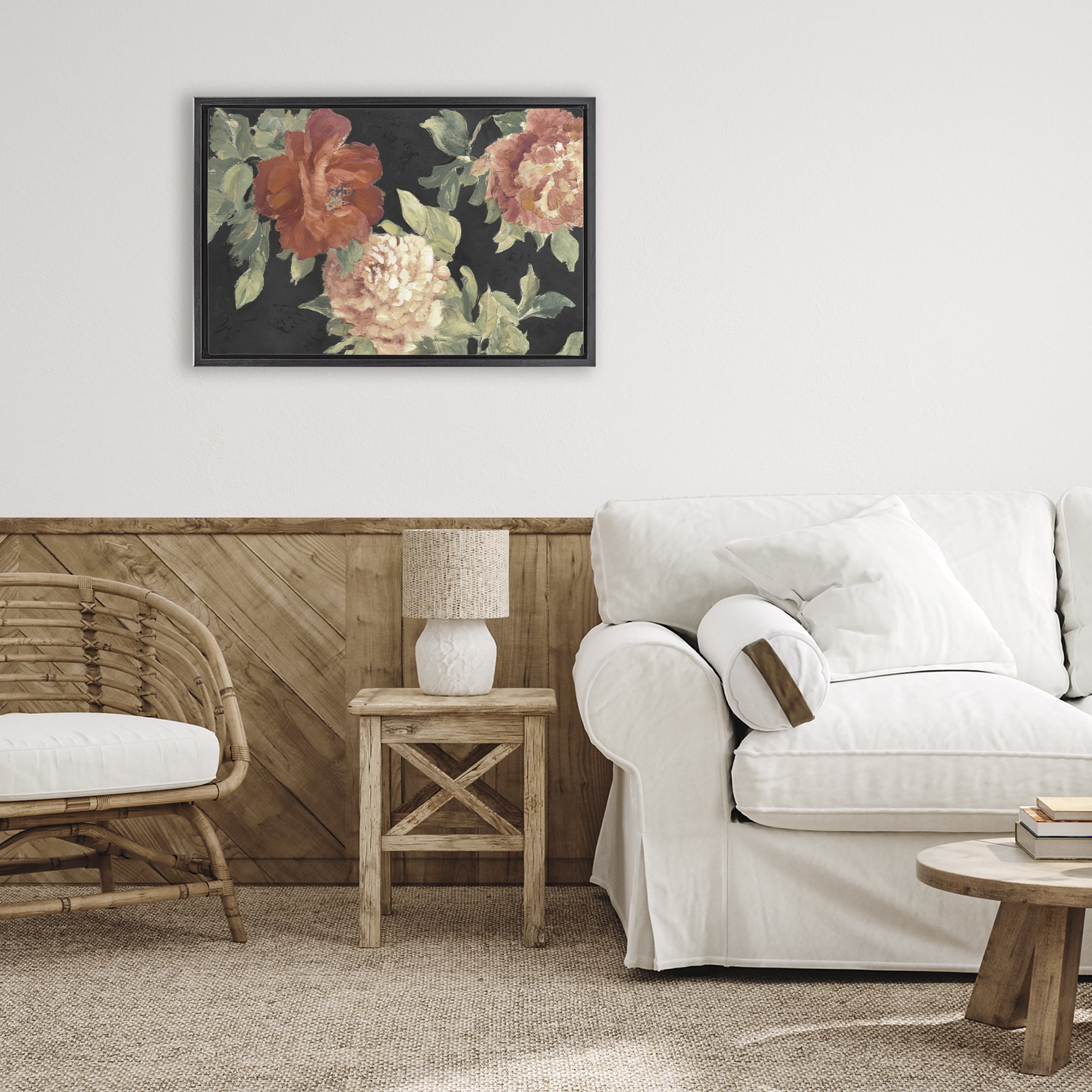 Stupell Industries Beauty of the Red Blossom Black Framed Floater Canvas Wall Art, design by Lanie Loreth