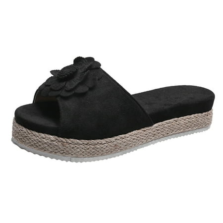 

WANYNG Women s Ladies Fashion Flat Platform Floral Slip On Round Toe Slippers Shoes Slide on Shoes for Women Size 12 Women Slides Sandals Size 10