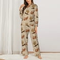 thumbnail image 2 of Sikiie Squirrel nut backgrounds Pajamas for Women Set, Womens Pajama Sets, Lounge Sets for Women, 2pjs for Women-X-Large, 2 of 7