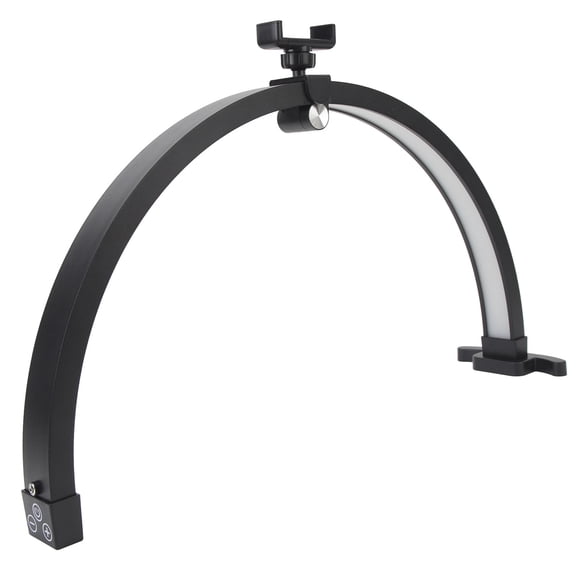Lámpara De Escritorio De Uñas De 22 Pulgadas De Media Luna, Lámpara Plegable De 20W Cabeza Táctil Lige LED Light Con Abrazadera De Teléfono Y Base Ligera Adecuada Para