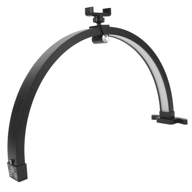 Lámpara De Escritorio De Uñas De 22 Pulgadas De Media Luna, Lámpara Plegable De 20W Cabeza Táctil Lige LED Light Con Abrazadera De Teléfono Y Base Ligera Adecuada Para