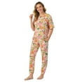 thumbnail image 3 of Women's Cuddl Duds® Pajama Cozy Bell Sleeve Top & Pajama Jogger Pants Set Color: Cream Candy Jar Size: XX LARGE, 3 of 5