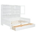 thumbnail image 6 of New White Full Size Wood Daybed w/ Glass-Door LED Storage, Open Shelves & Modern Design – Convertible Sleeper Sofa for Guest Rooms or Small Spaces, 6 of 10