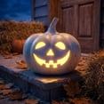 thumbnail image 6 of Cheapark 5.91x6.30in 1PC Halloween Resin Pumpkin Light, LED Light Up Jack-O-Lantern, Indoor Outdoor Porch Yard Mantel Decor for Fall Halloween Festival Decoration, 6 of 6