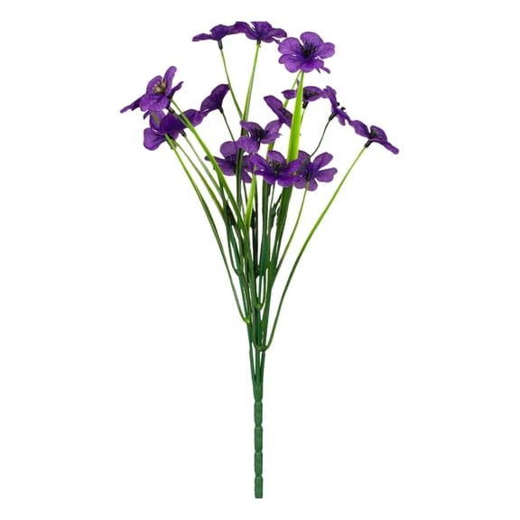 1 Pcs Artificial Violet Flower, Faux Violets Bouquet, UV Resistant Faux Plants, Outdoor Fake Flowers Centerpieces for Home Garde Table Bride Wedding Party Decoration 13.8"
