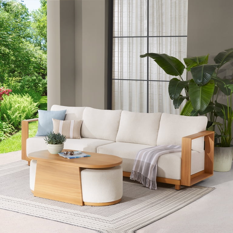 Better Homes & Gardens Juliet Outdoor Coffee Table and 2 Ottomans