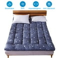 thumbnail image 3 of Extra Thick Queen Mattress Topper Pillow Top Mattress Protector Cover with 3 inch Hotel Quality Down Alternative Fill Microfiber Soft and Breathable, Blue, 3 of 9