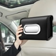 thumbnail image 5 of Car Tissue Holder Premium Pu Leather Backseat Napkin Organizer Compatible With 100-150 Tissue Boxes With Wide Metal Drawer Opening And Versatile Installation For Car Seat, 5 of 6