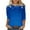 Blue, variant on ZRGHAOYLQ Christmas 3/4 Sleeve Shirts for Women Trendy Sparkly Christmas Snowflake Pattern Blouses Loose Crewneck Christmas Pullover Shirts Comfy Christmas Shirts Tops