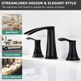 thumbnail image 2 of PARLOS Widespread 2-handle Waterfall Bathroom Faucet with Drain Assembly, 2 of 7