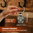 thumbnail image 3 of Collaboraten Vintage Letter Keychain, 26 Letters Western Cowboy Style Personality Clip Key Holder for Pants Pocket, 3 of 3