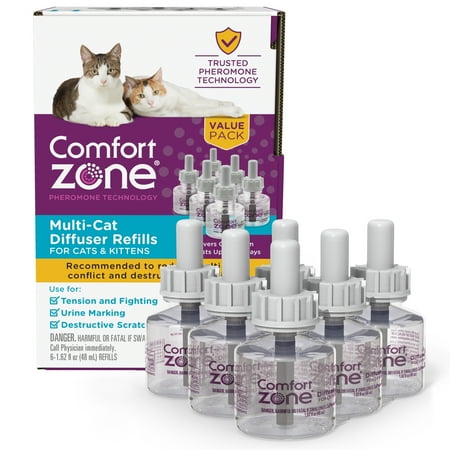 UPC: 0039079003360 | Comfort Zone Multicat Calming Diffuser Refill  48 ml- 6 Pack  180 Day Use 6 pack