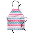 thumbnail image 1 of Tribal Apron Ancient Egyptian Icons Cats Wings Pyramids Triangles Historical Pattern, Unisex Kitchen Bib Apron with Adjustable Neck for Cooking Baking Gardening, Pale Blue Pink White, by Ambesonne, 1 of 3