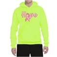 thumbnail image 2 of Wild Bobby, Hope Pink Ribbon Support Brave Fight, Breast Cancer Awareness, Unisex Graphic Hoodie Sweatshirt, Safety Green, Medium, 2 of 5