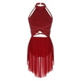 thumbnail image 2 of Zaldita Women Lyrical Dance Dress Contemporary Dancing Flowy Tulle Skirt Leotard Ballet Dancewear Burgundy XXL, 2 of 7