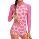 thumbnail image 1 of Odeerbi 8-15 Años Niñas Verano 2 Piezas Upf 50 + Manga Larga Rash Guard Conjunto Lindo Impresión Rápido Seco Surf Traje de Baño Con Pantalones Cortos, 1 of 6