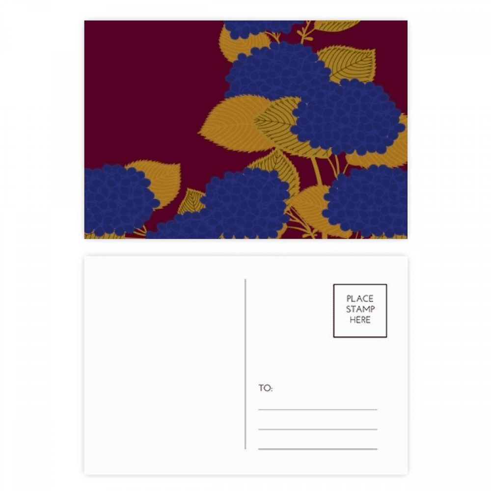 painting japanese culture flower blue postcard set birthday mailing thanks greeting card