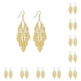 thumbnail image 1 of Qarigey Paquete de 2 pendientes estilo barroco Vintage Metal Scrub oreja colgante bohemio mujer accesorios San Valentín para vacaciones oro Oro 10Conjunto, 1 of 6