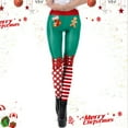 thumbnail image 2 of Fiaer Christmas Leggings for Women High Waisted Xmas Slim Fit Pants Stretchy Trendy Comfy Funny Graphic Tights Trousers Green2 S, 2 of 5