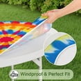 thumbnail image 5 of Colorful Tie Dye Mandala Round Fitted Tablecloth with Elastic Edge,Dining Table Cover Waterproof,Outdoor Round Tablecloth for Camping,Dining,Indoor and Outdoor, 5 of 7
