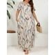 thumbnail image 5 of 2024 Spring/Summer Women's New Fashion Short Sleeve plus size Printed Feather Large Size Dress, 5 of 5