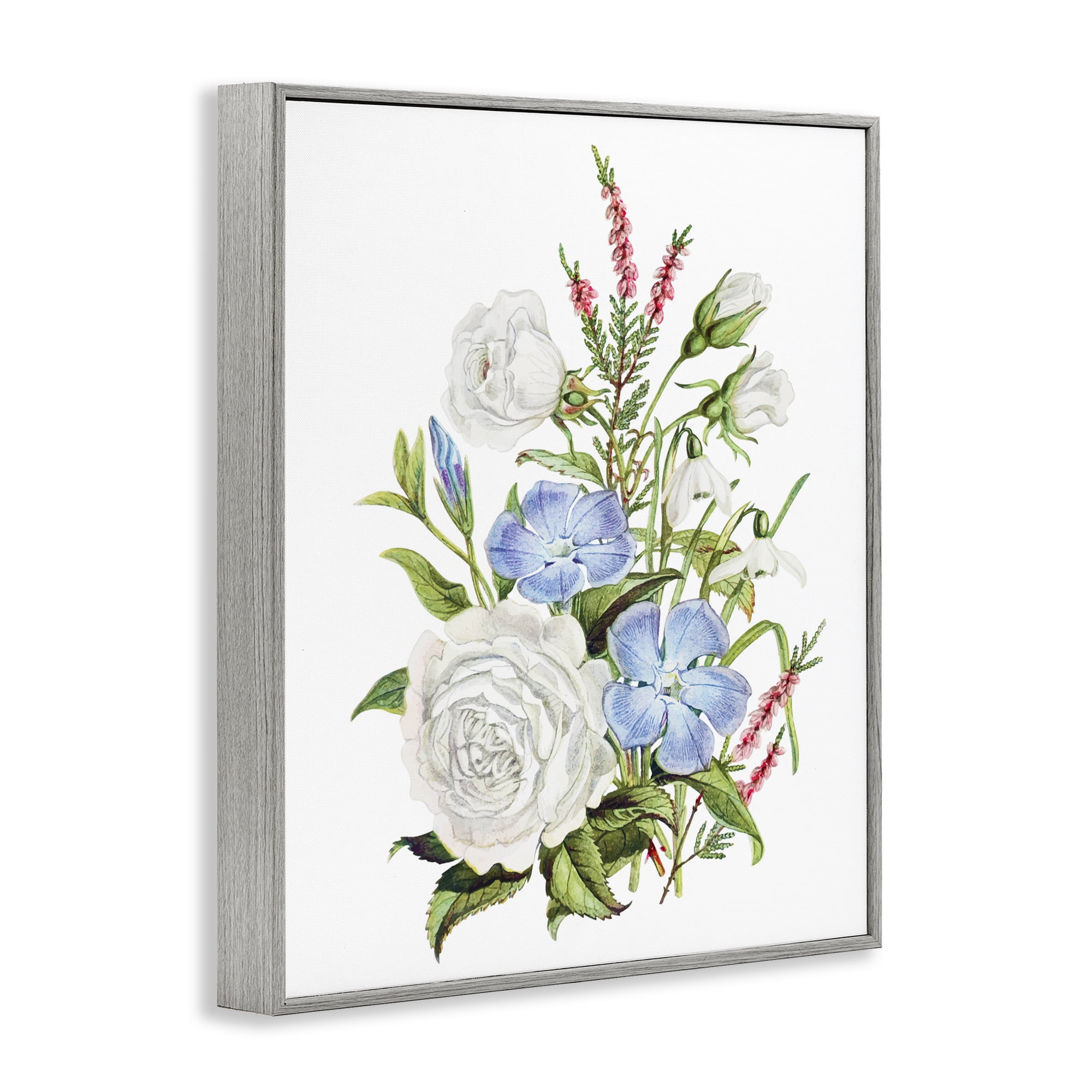 Bountiful Floral Bouquet Gray Framed Giclee Art, design by Lettered and Lined