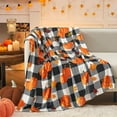 thumbnail image 4 of Fall Throw Blanket, Pumpkin Leaf Fall Plaid Throw Blanket for Couch Bed Sofa, Checkered Blanket for Autumn, Utilize Fall Decor Throw Blankets to Cultivate Cozy Home Atmosphere (50”x60”), 4 of 6