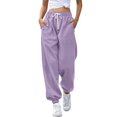 thumbnail image 2 of Endives Womens Cuffed Pants Baggy High Waisted Joggers With Pockets Comfy Workout Pants Sweatpants Fall Winter, 2 of 7