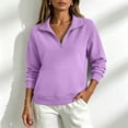 thumbnail image 4 of Quarter Zip Pullover Women Polo Shirts Mock Neck Sweatshirt for Women Athletic Sport Fall Outfits Long Sleeve Game Day Sweatshirt Football Mom Shirts Basic Tops Boyfriend Preppy Y2K Sweatshirts, 4 of 7