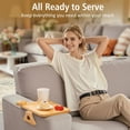 thumbnail image 2 of Kssiaz Couch Arm Tray  Bamboo Sofa Tray Table for Couch  Sofa Armrest Tray Table  -Slip Armrest Organizer  Foldable Couch Cup Holder for Snacks  Phone  Control  Cups  Natural, 2 of 8
