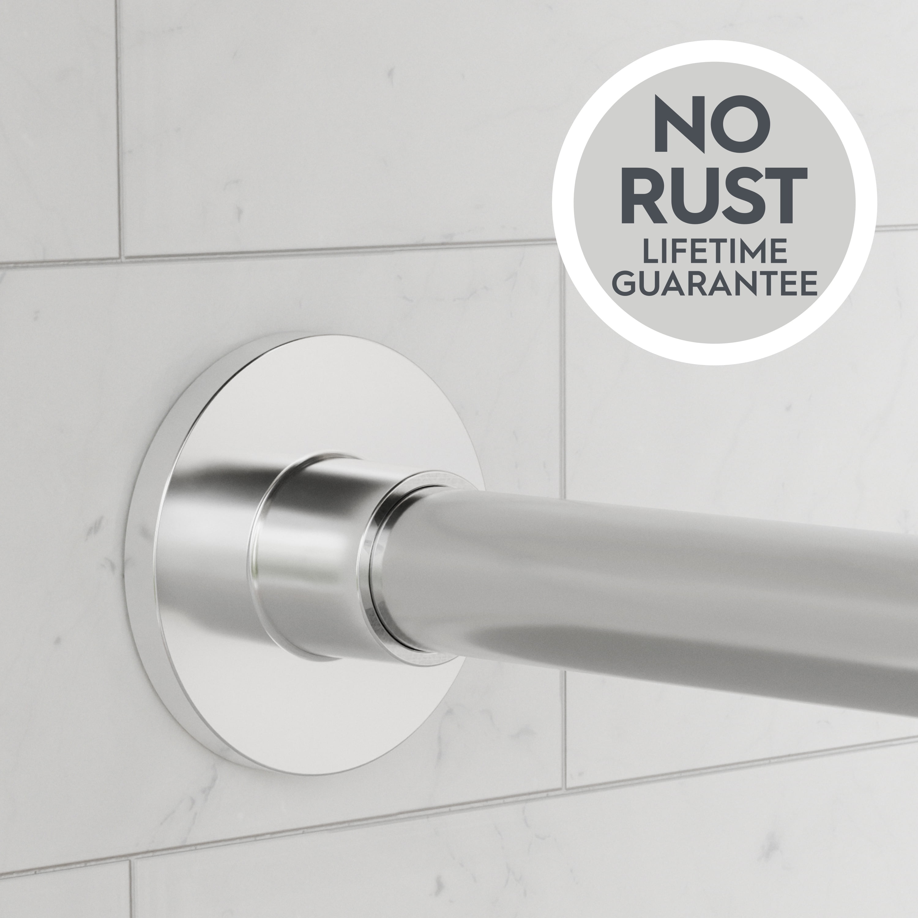 Better Homes & Gardens Rustproof 43” - 72” Modern Adjustable Tension Shower Curtain Rod, Nickel