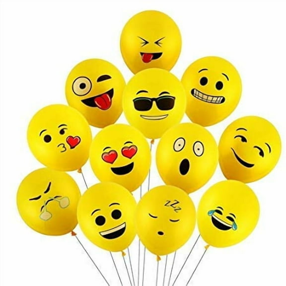balloons Yellow Emoji Smiley Face Expression Latex balloons Perfect for kids birthday Decorations return gifts item Smiley Face Expression Balloon 30 PCS