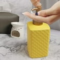 thumbnail image 4 of Gold Soap Dispenser, Ceramic Lotion Pump Bottle with Refined and Vintage Emboss, Home Decoration for Bathroom or Kitchen (White), 4 of 14
